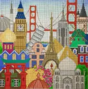 Needlepoint Handpainted Amanda Lawford World Peace