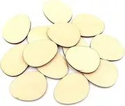 HAPINARY 50mm Egg Shape Decorative Wood Chips DIY Wood Cutouts Unfinished Ornaments Craft Pieces for DIY Projects