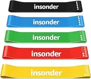 Mini Bands Set - Loop Resistance Bands for Leg Exercise, Fitness, Workout, Stretch (5X) 12 Inch by Insonder