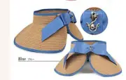 New Mud Pie Valerie Wrap To Store Womens Sun Visor Blue Trim Sea Anchor Charm