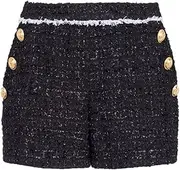 [Haitpant] Spring Autumn Women's Tweed Waist Thin Suit Shorts Suit Casual Blazers
