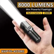 8000LM Super Bright LED Tactical Flashlight Zoomable Work Light USB Rechargeable