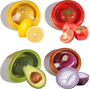 [Zholp] 4 Pcs Silicone Fruit Storage Box,Fruit And Vegetable Anti-Oxidation Storage Box,Silicone Fruit and Vegetable Storage Containers Set for Fridge Keep Fresh