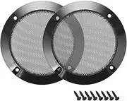 XYWHPGV 2pcs 4 inches Speaker Grill Mesh Decorative Circle Woofer Guard Protector Cover Audio Parts Black(61fb2 85908 8bced 43214 a9445 03f22