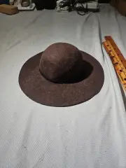 NWT Nordstrom 100% Felted Wool Sun Hat Wide Brim Floppy Brown One Size