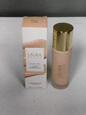 New LAURA GELLER Double Take Liquid Foundation FAIR 120 Medium to Full Coverage