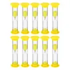 3 Minute Sand Timer, 10Pcs Small Sandy Clock, Count Down Sand Glass Yellow