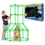 81Pc Glow in the Dark Fort Kids Tent Building Toys Games Indoor & Outdoor Playho