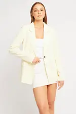 Yellow Smart Blazer - Size 12, Women's Jacket