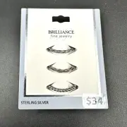 Brilliance Sterling Silver Rings Set Of 3 Stackable 925 Toe Rings Adjustable