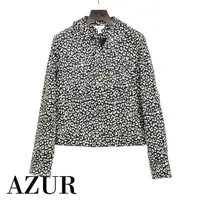 在飛比找momo購物網優惠-【AZUR】法式經典風格幾何花紋外套