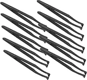 HEALEEP 10PCS Ergonomic Plastic Tweezers Precision Static Craft Tweezers for Items for Jewelry Making Art Projects and Electronics Tilted Head Design