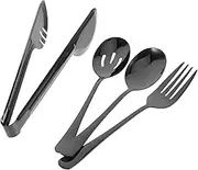 ULTECHNOVO Versatile Kitchen Tool Set Stainless Steel Fork Spoon Tongs Serving Spoon for Home Outdoor Use