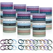 240 Pieces Bible Verses Bracelets Motivational Scripture Bracelets Bulk Relig...