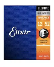 Elixir 12152 Nanoweb Heavy Gauge Electric Guitar Strings 12-52