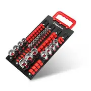 Socket Organizer, 48-Piece Portable Socket Holder with Handle, ABS Socket