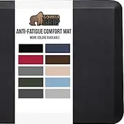 GORILLA GRIP Cushioned Anti Fatigue Mats for Kitchen Floor, Ergonomic Standing Office Desk Mat, Waterproof Scratch Resistant Pebbled Top, Supportive Comfort Padded Foam Rugs, 20x32, 3/4 in Thick Black