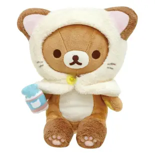 【San-X】拉拉熊 懶懶熊 貓咪湯屋系列 帽子絨毛娃娃 一起泡湯吧 拉拉熊(Rilakkuma)