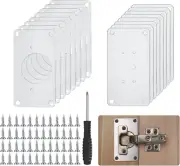 ✨ 16Pcs Cabinet Hinges Repair Plates, Cabinet Doors Hinge Repair Kit Stainless S