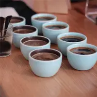 在飛比找ETMall東森購物網優惠-外藍內棕加厚200ml陶瓷杯測碗cupping cup手沖咖