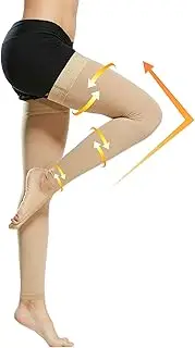 Evolyline Medical Compression Stockings for Men and Women, 20-30 mmHg, Class II Thigh Long Compression Socks, Support Stockings, Footless with Silicone Band for Graduated Support Varicose Veins,