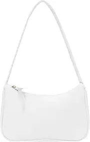 [JZLEJC] Leather Underarm Package,Women's Shoulder Bag, Retro PU Leather Shoulder Bag, Women's Shoulder Bag, Fashion Underarm Bag, Women's Armpit Handbags (White)