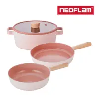 在飛比找蝦皮購物優惠-韓國原裝公司貨【Neoflam】粉紅FIKA系列鑄造三鍋組(