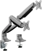 Brateck LDT82-C024E Dual Screen Heavy-Duty Mechanical Spring Monitor Arm, Matte Silver