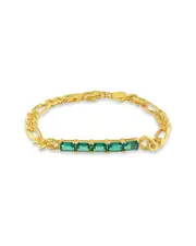 Rina Limor Gold Over Silver 2.25 ct. tw. Emerald Birthstone Link Bracelet