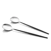 2pc Stanley Rogers Stainless Steel Piper Salad Entree Server Utensil Set BLK