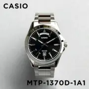 Casio Analog Silver Metal Band Black Men Watch MTP-1370D-1A1 Series Original