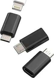 Lightning to Micro USB Adapter(3 Pack) for Apple Female for iPhone Cable to Android Devices Male Charging Connector Data Transfer Converter Compatible with Samsung S6 S7 Edge+ Active Note 4 5 Charger