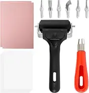 WhSunVo Rubber Block Stamp Carving Blocks Set Soft Rubber Block Stamp Making Kit with Carving Tools Roller DIY Rubber Carving Blocks Printmaking Rubber Stamp Making Kit