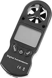 VILLFUL Mini Handheld Thermometer Hygrometer with Anemometer Wind Flow Meter Humidity Measurement Plastic Case