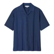 UNIQLO JW Anderson Oversized Striped Shirt (Short Sleeve) M Navy