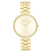 Calvin Klein Gold Steel Light Champagne Dial Women's Watch - 25100014