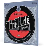 [D'Addario] Guitar Strings - Pro-Arte Classical Guitar Strings - EJ45TT Dynacore - Silver Plated Wrap, Composite Dynacore, Titanium Nylon Trebles - Normal Tension, 1-Pack