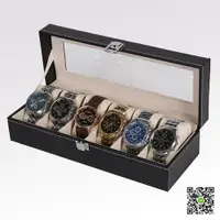 在飛比找樂天市場購物網優惠-手錶盒 首飾盒六位收納盒手錶盒pu手錶展示盒手錶禮盒包裝盒 
