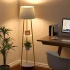 160CM Tall LED Floor Lamp Marble Shelves Corner Free Standing Lamp Reading Light