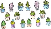 [COHEALI] 16 Pcs Brooch Cartoon Backpack Lapel Pin Plant Pot Dress Brooch Decorative Brooch Breast Pin Cartoon Cactus Brooch Clothing Decor Brooch Bonsai Modelling Brooch Clothing Scarf Rack