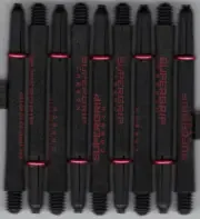 Medium Black/Red SUPERGRIP CARBON Dart Shafts: 1 set of 3