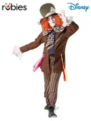 Rubies Licensed Adult Fancy Dress Costume Deluxe Mad Hatter from Alice In Wonderland