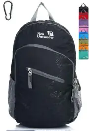 Packable Handy Lightweight Travel Hiking Backpack Daypack Black