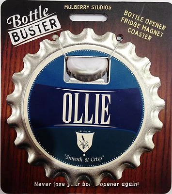 60293 OLLIE NAME BOTTLE OPENER MAGNET COASTER NOVELTY GIFT