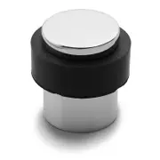 Lemaar 38mm Satin Chrome Round Floor Mount Door Stop With Rubber Bump