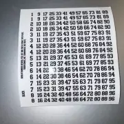 NFL Electric Football Tudor Games Black Uniform Number Sheets.