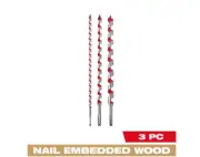 Milwaukee Ship Auger Bit Set 3 Piece Wood Drilling 18 Inch Hex Shank Impact