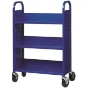 Pemberly Row Single-sided Mobile Book Cart Classic Blue