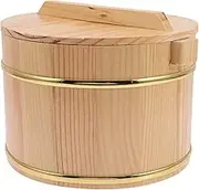 NOLITOY Rice Steamer Bucket Storage Box Lid Food Storage Wooden Rice Container Kitchen Utensil