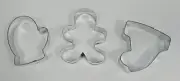 Christmas Cookie Cutters Gingerbread Man Mittens Elf Santa Hat Holiday Baking